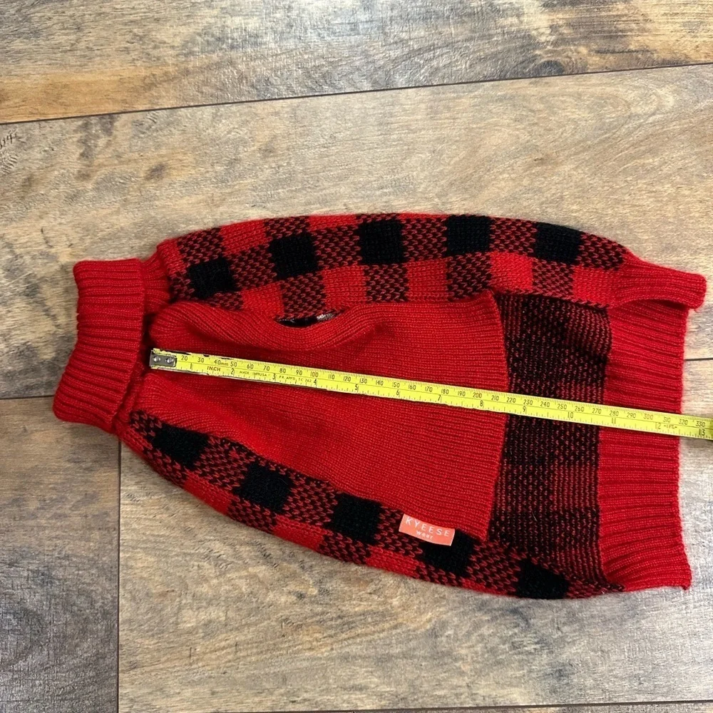 KYEESE Moose Buffalo Plaid Dog Sweater, Size L